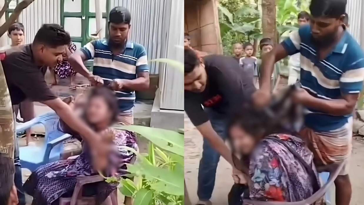 ফরিদপুরে পরকীয়ার অভিযোগে গৃহবধূকে বেঁধে চুল কাটার অভিযোগ