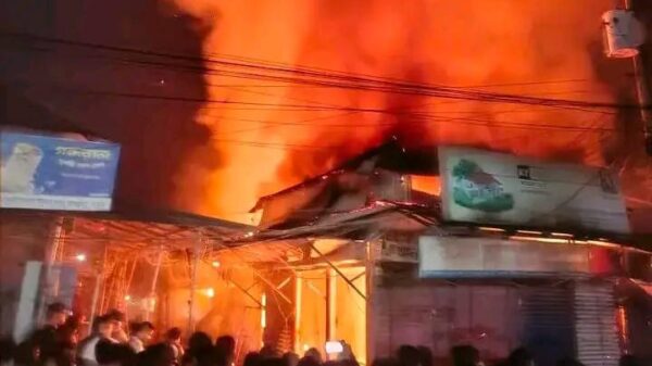 আশুলিয়ার জিরানী বাজারে ভয়াবহ অগ্নিকাণ্ডে ১৭টি দোকান ভস্মীভূত
