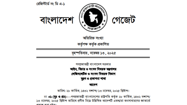 জুলাই জাতীয় সনদ বাস্তবায়ন আদেশ জারি, রাষ্ট্রপতির স্বাক্ষর